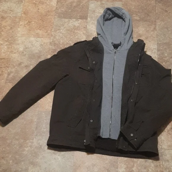 NWOT Men's Levi's Washed Cotton Sherpa-Lined Hooded Jacket. Size Large. - Picture 3 of 8